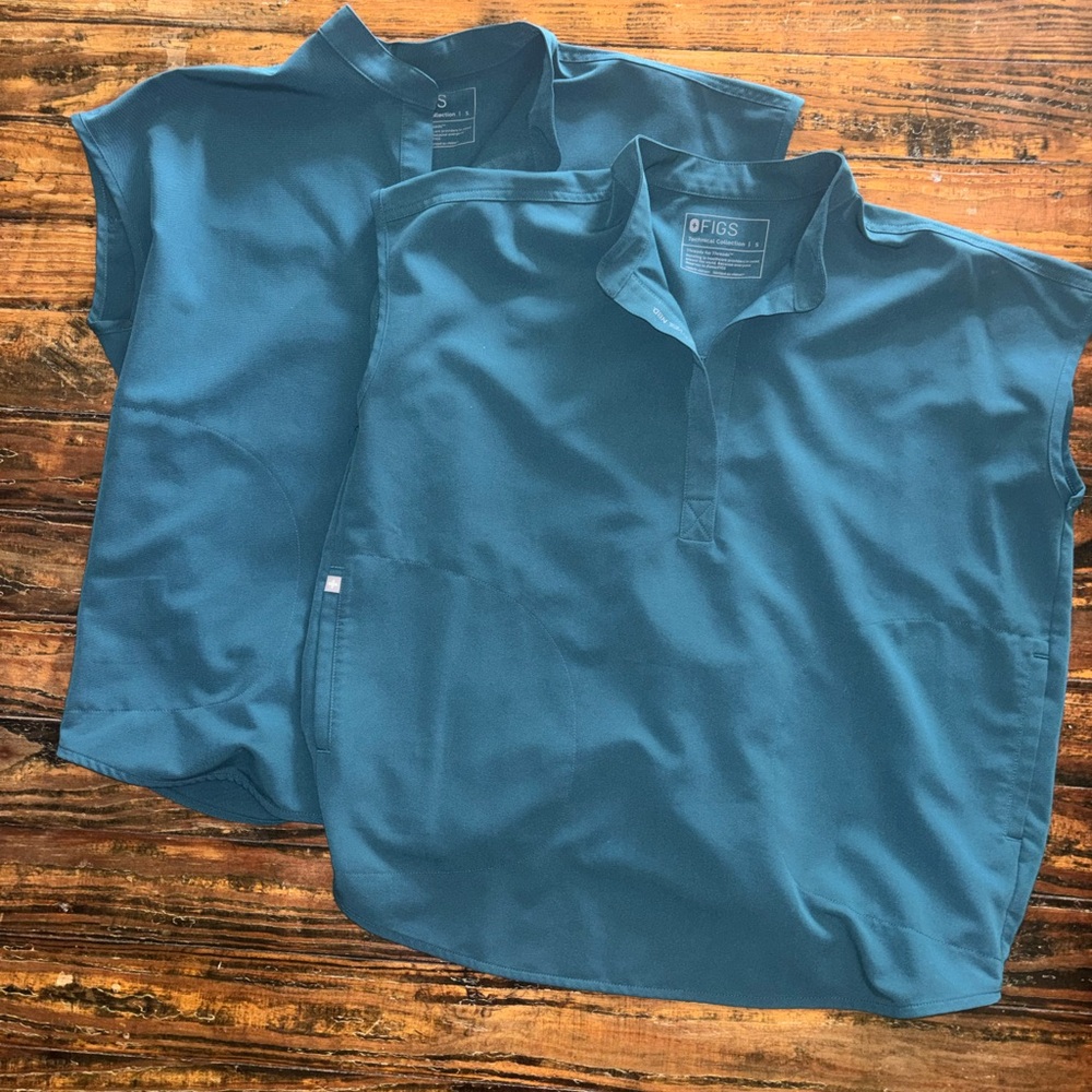 Figs Caribbean Blue Rafaela Tops